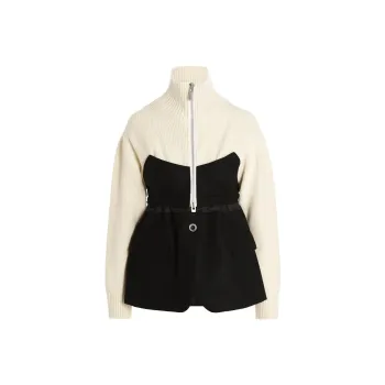 Sacai Knit Jacket 'Off White/Black'