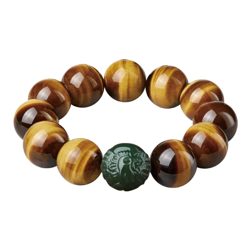 Moonstone Edge Tiger's Eye Stone Bracelets Men's-14