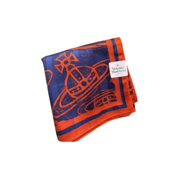 Vivienne Westwood Silk Scarves Unisex Blue Red