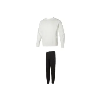 PUMA Casual Sportswear Men Set White Sweatshirt+Black Pants