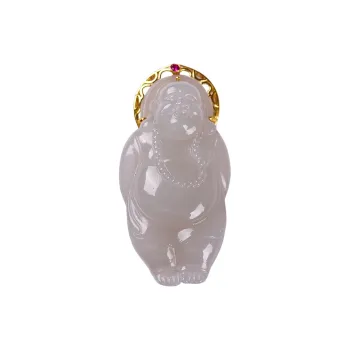 Execute The Blessing Hetian Jade Pendants Smoky Purple Unisex