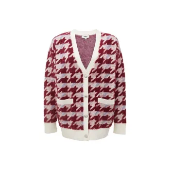 ONLY Knitwear Women's H71 Red Houndstooth PENNY CHECK RED