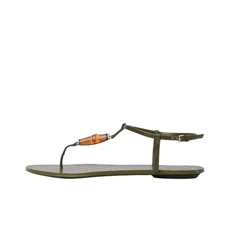 GUCCI One Strap Sandals Women's Dark Green-0