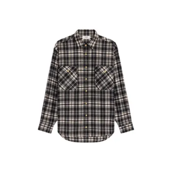 CELINE Overshirt In Checked Cashmere