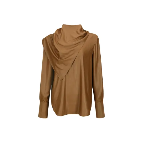 YCH FW24 SCARF DETAILED BLOUSE Shirt Women's BROWN/Brown