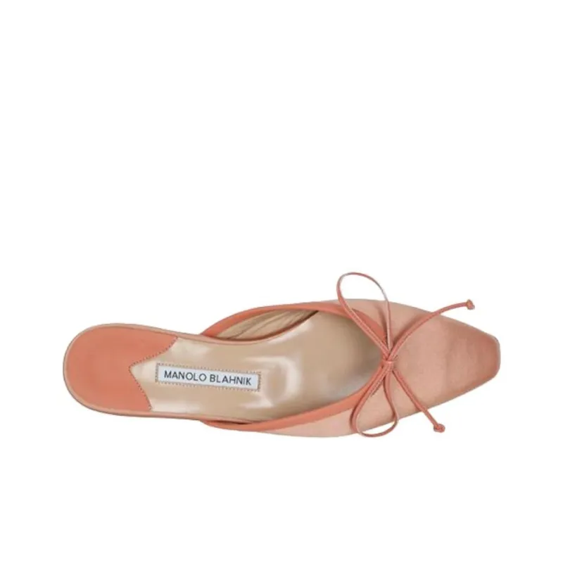 MANOLO BLAHNIK Closed Toe Slippers Women's Pink-2