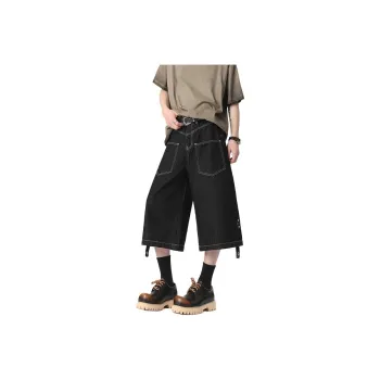 BEAR UNION Denim Shorts Unisex Original Denim Black