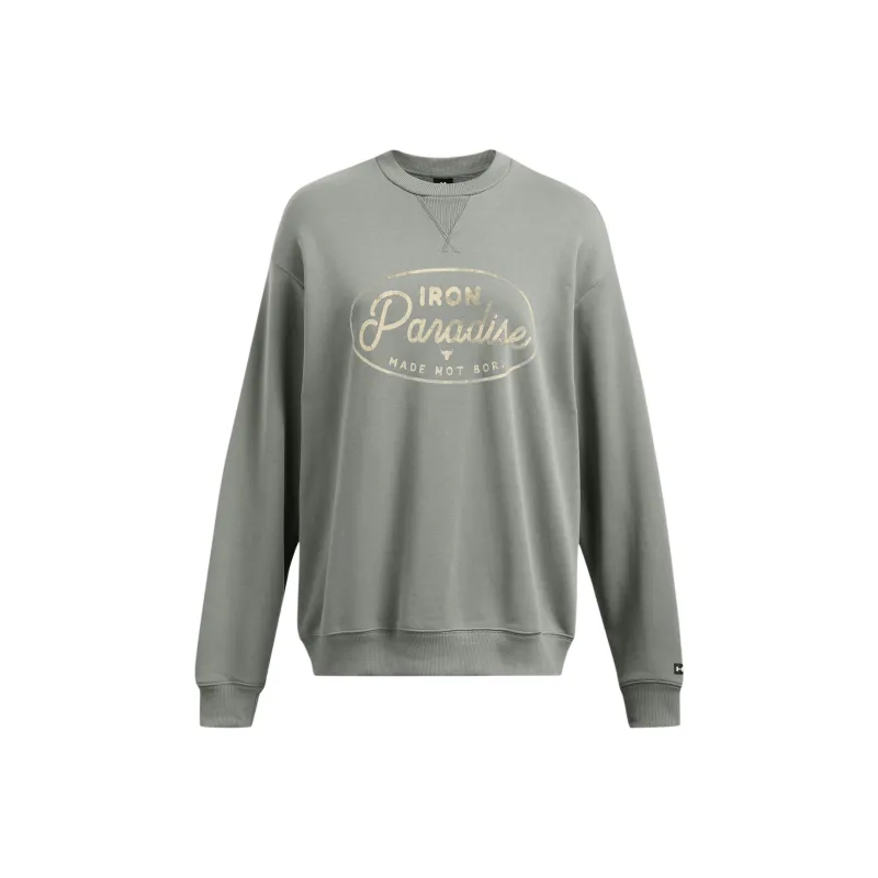 Under Armour ProjectRock Heavyweight Tools Of The Trade Crew Sweatshirt Women's Clay Green/Black-0