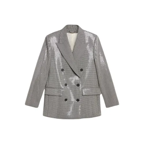 Golden Goose Double Breasted Houndstooth Sequinned Boyfriend Jacket