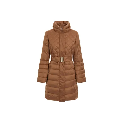 GUESS Real Down Long Puffer Jackets & Coats Women's Brown