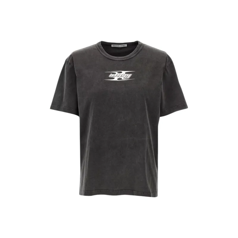 Alexander Wang Blade Logo Shrunken Tee Washed Cedar-0