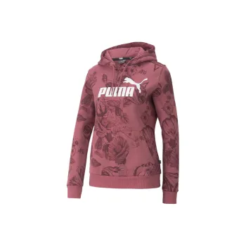 PUMA Essentials+ FROZEN FLOWER AOP Hoodie Sweatshirt Women's Coffee