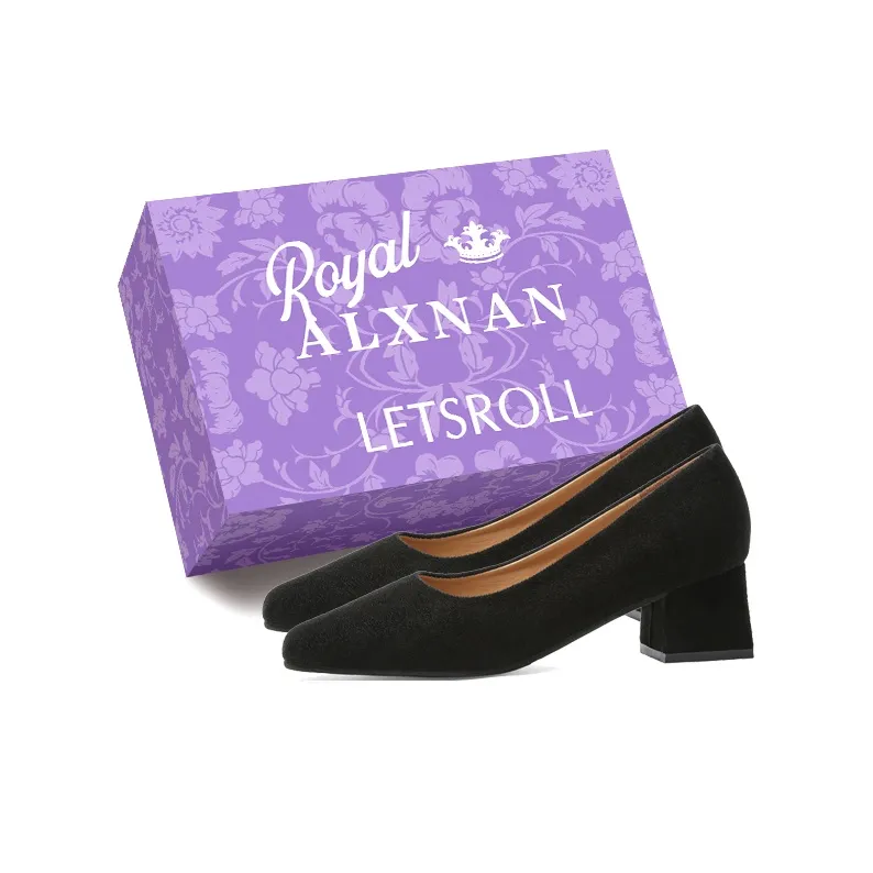 Alxnan Chunky Heel High Heels Women's Black-0
