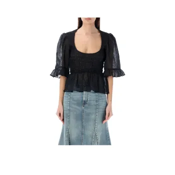 GANNI Crinckle Georgette Blouse