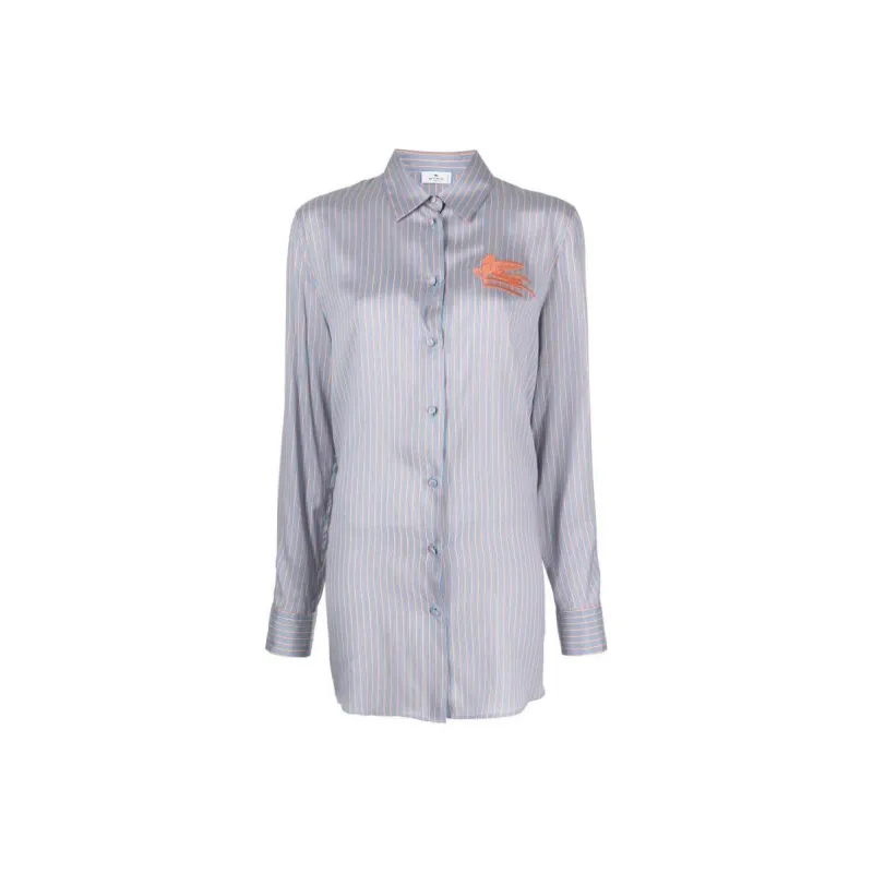 ETRO Logo embroidered Silk Shirt-0