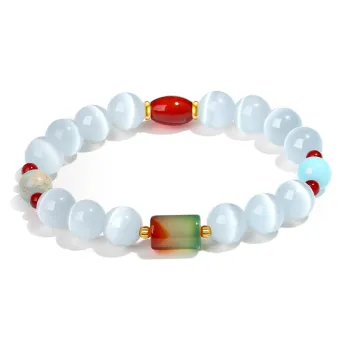 ZKY Glass Cat Eye Bracelets Unisex