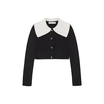Self portrait Cropped Knitted Cardigan