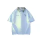 Sky Blue Green Plaid Collar