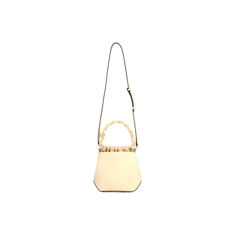 GANNI Recycled Leather With Polyurethane And Polyester Bucket Bag Handbag Women's Beige-4