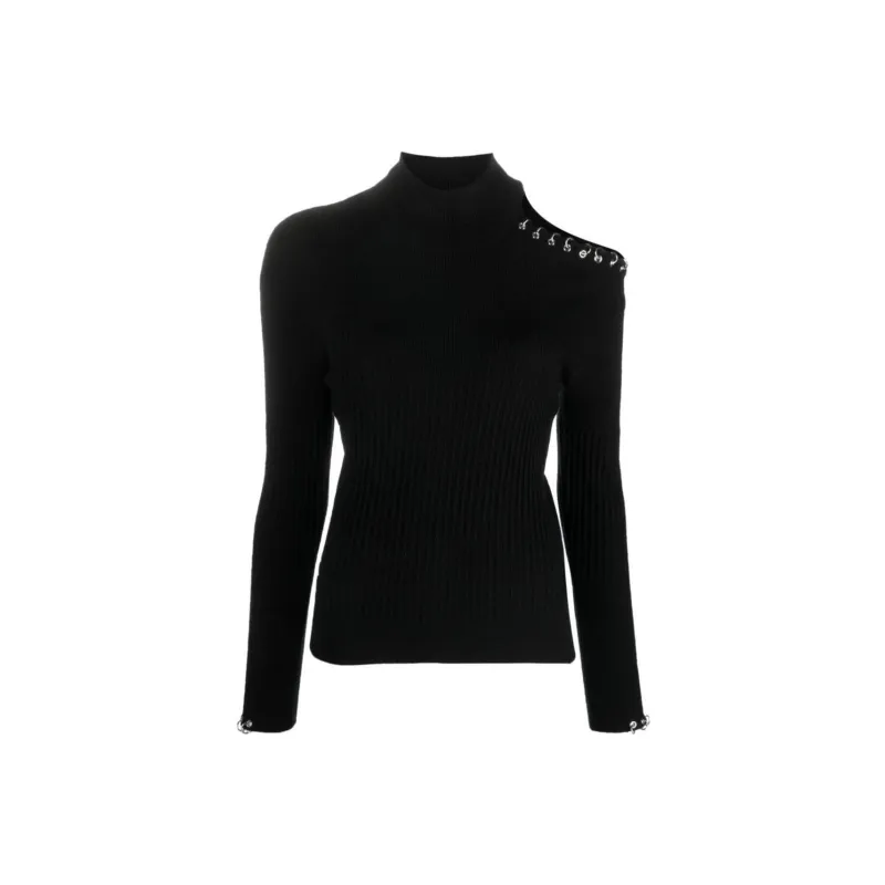 Patrizia Pepe Piercing-detail Cut-out Jumper-0