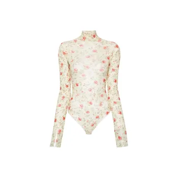 PRADA Allover Printed Jersey Bodysuit