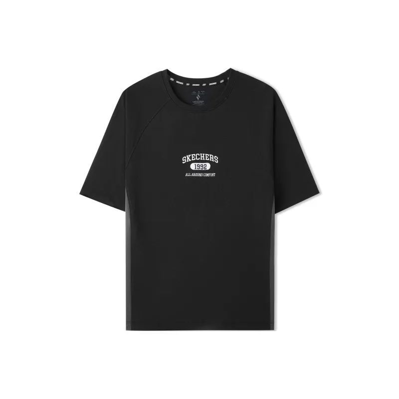 Skechers Raglan Sleeve T Shirt Women's Carbon Black-0