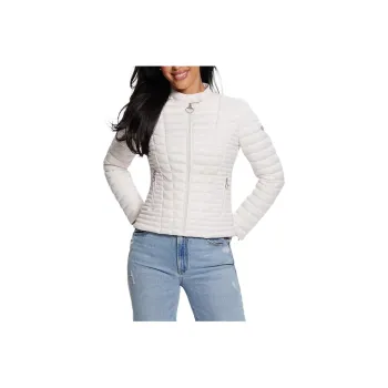 GUESS Vona Quilted Logo Jacket Jackets Coats Women's White