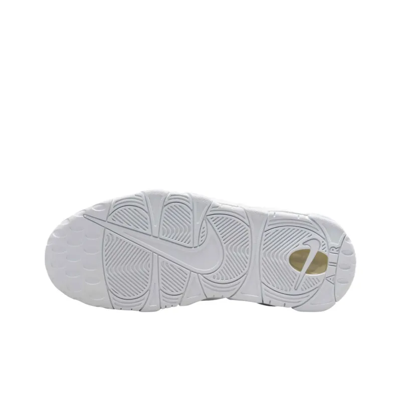 Nike Air More Uptempo Anti Slip Wear Resistant Low Top Vintage Basketball Shoes Unisex White Green-3