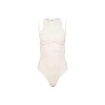 Fleur Du Mal Strappy Ribbed Bodysuit