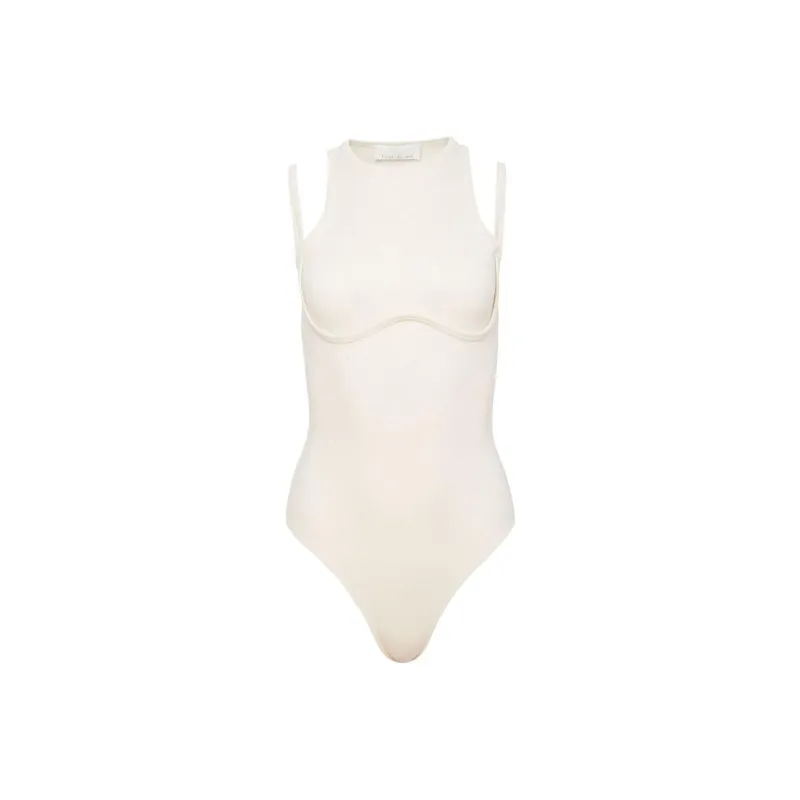 Fleur Du Mal Strappy Ribbed Bodysuit-0