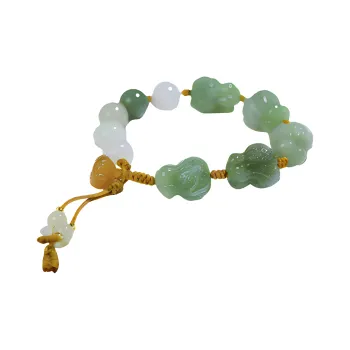 Jade Charm Yao Hetian Jade Bracelets White Jade/Pale Greenish White Jade Unisex