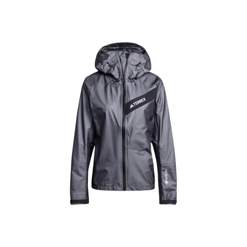 Adidas Terrex Techrock Light Gore-Tex Active Rain Jacket Jackets Coats Women's Carbon Black