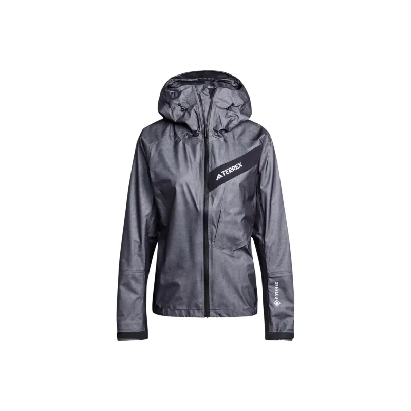Adidas Terrex Techrock Light Gore-Tex Active Rain Jacket Jackets Coats Women's Carbon Black-0