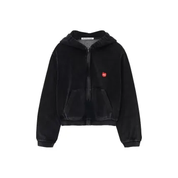 Alexander Wang Zipped Velvet Hoodie