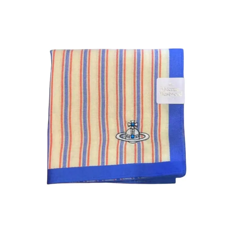 Vivienne Westwood Silk Scarves Unisex Blue Yellow-0