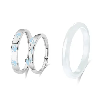 Muyan Glass Cat Eye Rings Unisex