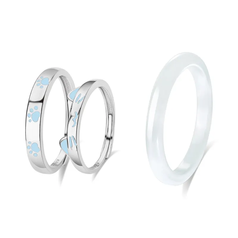 Muyan Glass Cat Eye Rings Unisex-0