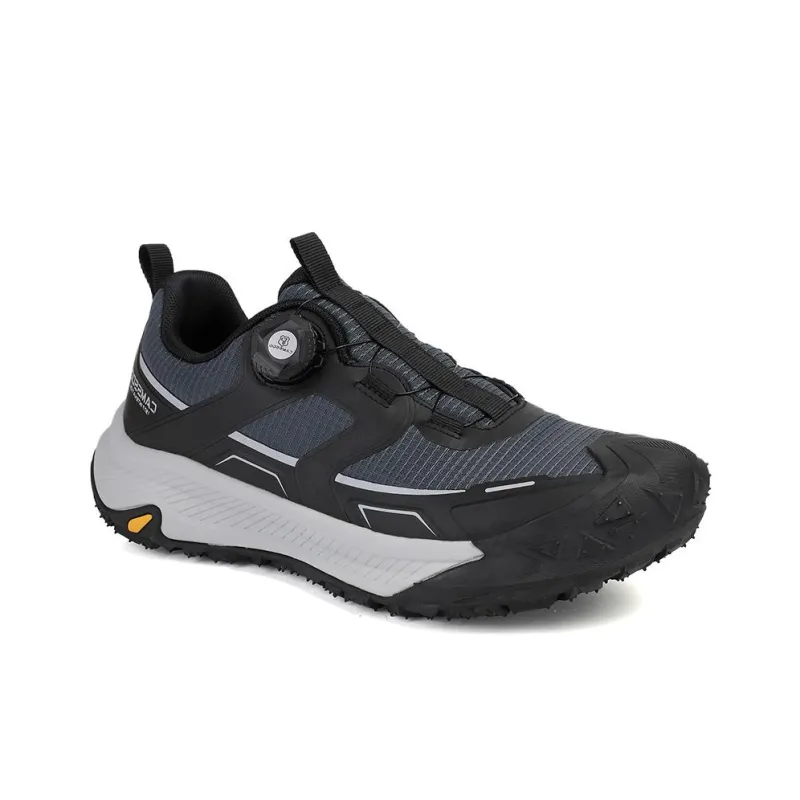 Camssoo Cushioned Slip Resistant Abrasion Resistant Low Top Trekking Shoes Men's Black Dark Blue-2