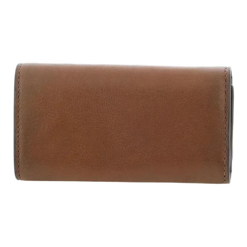 COACH Key Case Calfskin Key Pouch Women's Dark Saddle-1
