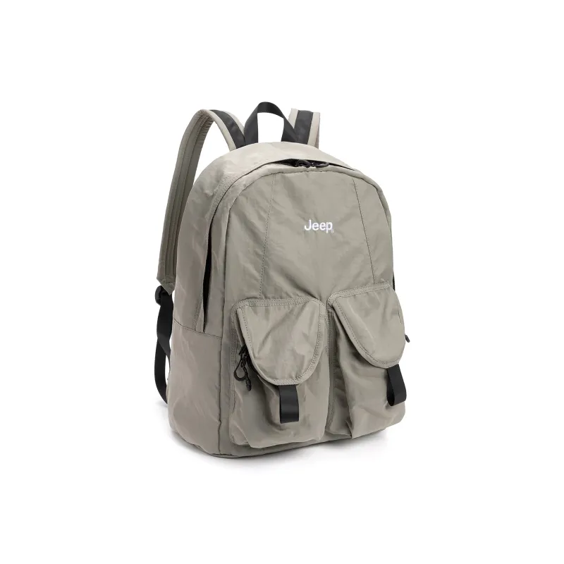 Jeep Nylon Large Capacity Commute Versatile Laptop Backpack Travel Backpack, Regular Size Unisex Khaki-2