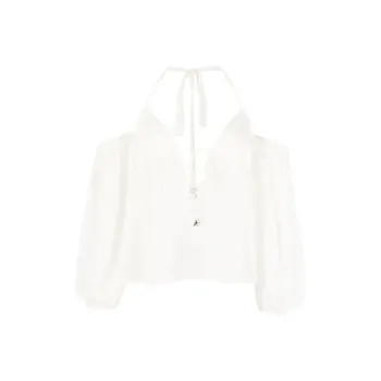 Patrizia Pepe Semi-sheer Halterneck Blouse