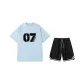 2-Piece Set (Haze Blue Top+Black Pants)
