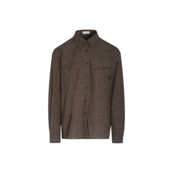 Little Pull Shirt Women's Coffee Plaid