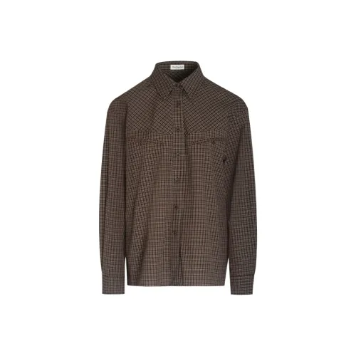 Little Pull Shirt Women's Coffee Plaid