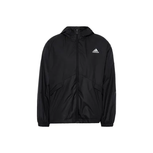 adidas Women's Essentials Oversize Logo Windbreaker Black