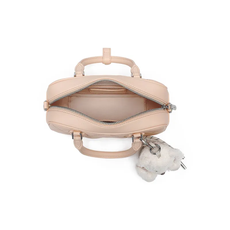 JUST STAR Synthetic Leather Small Square Bag, Shoulder Bag, Crossbody Bag, Handbag Trumpets Women's White/Black-10