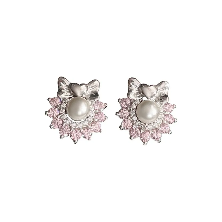 RUOK S925 Silver Stud Earrings Women's-0