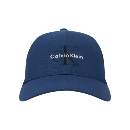 CALVIN KLEIN Cotton Baseball Caps Unisex Marine Blue