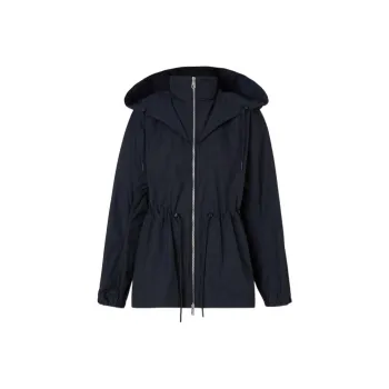 Burberry Logo Detail Hoooded Parka Navy