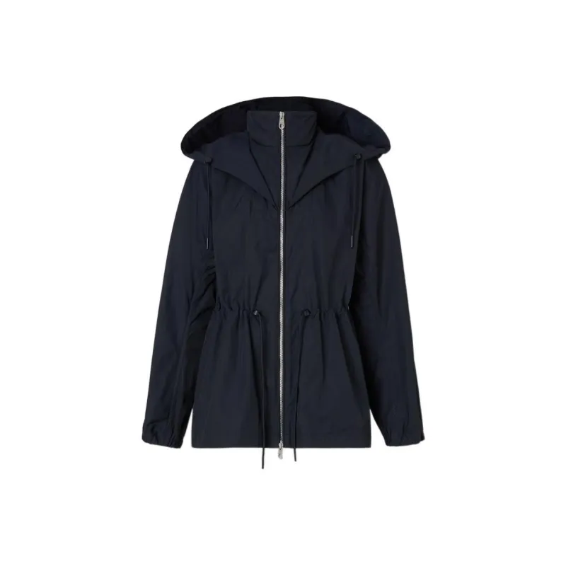 Burberry Logo Detail Hoooded Parka Navy-0